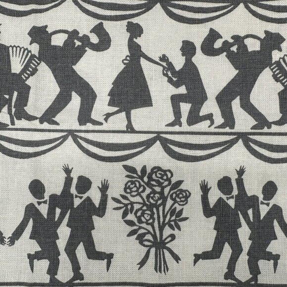 Kitchen Dish Towel Hand Printed Original Design Gray Just Married Kei & Molly - Picture 5 of 12